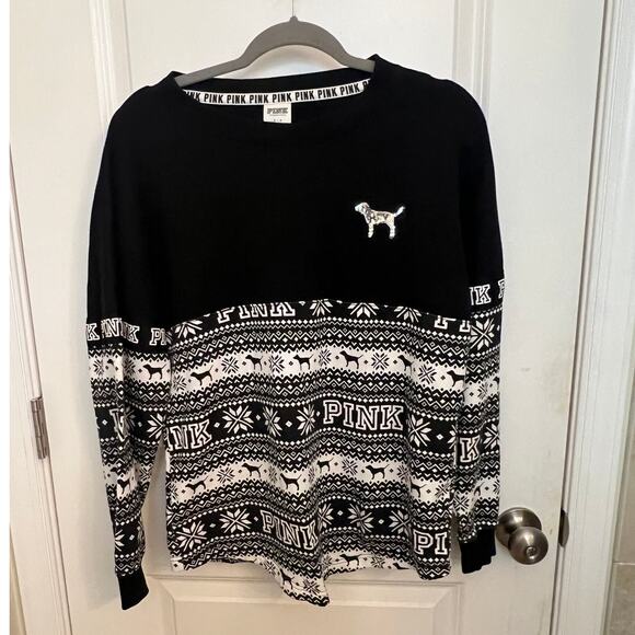 Pink Victoria’s Secret bling Christmas Small sweatshirt Snowflake Fairy Holidays - Picture 3 of 7